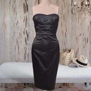 Black "Marilyn Monroe" Inspired Fitted Satin Sweetheart Dress